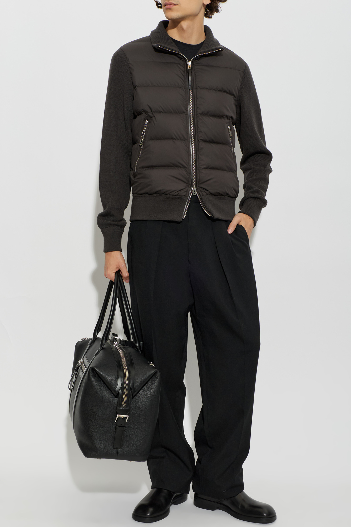 TOM FORD トムフォード ウール モヘア タック スラックス パンツ 48 Tom Ford Wool cardigan with down front | Men's | Vitkac